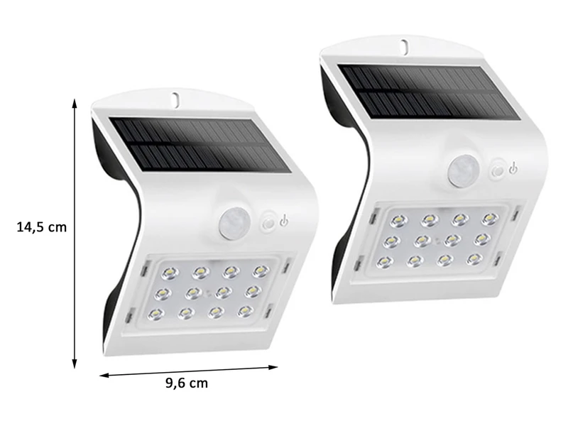 REV LED Solar Wandleuchte 2er SET Außenleuchte Fassadenbeleuchtung Weiß 14,5x9,6cm 2 REV LED Solar Wandleuchte 2er SET Außenleuchte Fassadenbeleuchtung Weiß 14,5x9,6cm – Bild 2