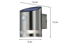 MeineWunschleuchte LED Solar Wandleuchte 2er Set Außenleuchte Mit Bewegungsmelder Silber Matt -Licht Welt Geschaft led solar wandleuchte 2er set aussenleuchte mit be 9