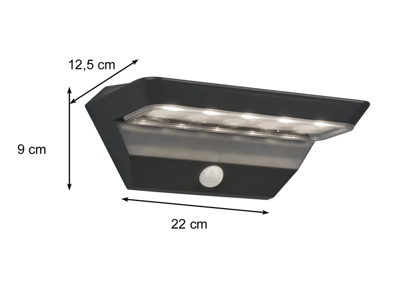 Reality Leuchten LED Solar Wandleuchte Außenleuchte MENDOZA Mit Bewegungsmelder Anthrazit 3 Reality Leuchten LED Solar Wandleuchte Außenleuchte MENDOZA Mit Bewegungsmelder Anthrazit – Bild 3