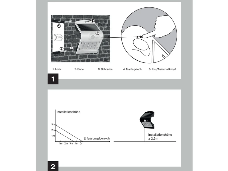 REV LED Solar Wandleuchte Außenleuchte MINI Fassadenbeleuchtung Schwarz 14,5x9,6cm 5 REV LED Solar Wandleuchte Außenleuchte MINI Fassadenbeleuchtung Schwarz 14,5x9,6cm – Bild 5