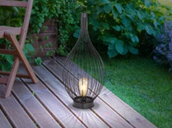 Globo LED Solarlaterne Aus Metall, Hängend Oder Stehend, Höhe 57cm