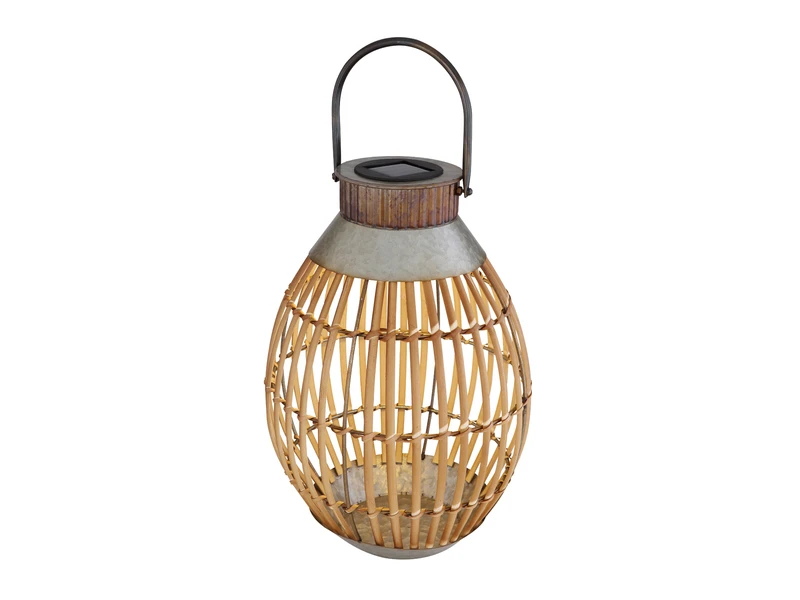 Globo LED Solarlaterne, Bambus Korblampe, Hängend Oder Stehend, Höhe 37,5cm 2 Globo LED Solarlaterne, Bambus Korblampe, Hängend Oder Stehend, Höhe 37,5cm – Bild 2