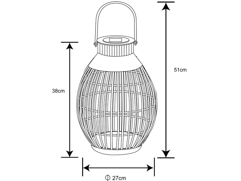 Globo LED Solarlaterne, Bambus Korblampe, Hängend Oder Stehend, Höhe 37,5cm 3 Globo LED Solarlaterne, Bambus Korblampe, Hängend Oder Stehend, Höhe 37,5cm – Bild 3
