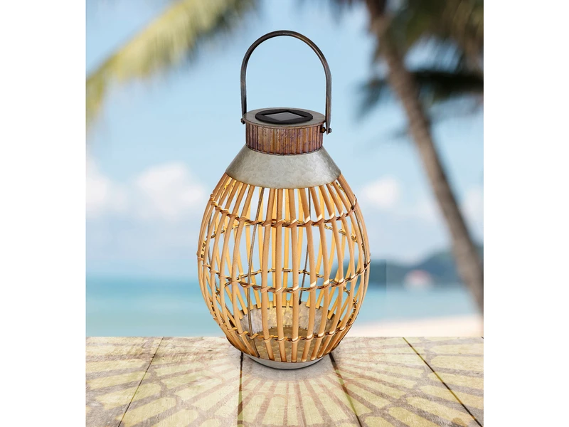 Globo LED Solarlaterne, Bambus Korblampe, Hängend Oder Stehend, Höhe 37,5cm 8 Globo LED Solarlaterne, Bambus Korblampe, Hängend Oder Stehend, Höhe 37,5cm – Bild 8