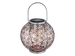 Globo LED Solarlaterne Kugel Mit Dekorstanzungen In Silber Antik, Ø20cm -Licht Welt Geschaft led solarlaterne kugel mit dekorstanzungen in silb 4