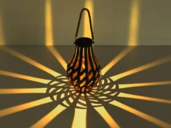 Globo LED Solarlaterne, Metall Holzoptik, Hängend Oder Stehend, Höhe 27cm -Licht Welt Geschaft led solarlaterne metall holzoptik haengend oder st 3