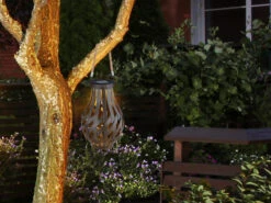 Globo LED Solarlaterne, Metall Holzoptik, Hängend Oder Stehend, Höhe 27cm -Licht Welt Geschaft led solarlaterne metall holzoptik haengend oder st 6