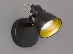 FHL Easy LED Spot Wandleuchte BOBBY - Wandstrahler Industrial Schwarz Gold