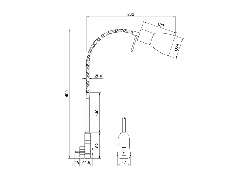 Trio Leuchten LED Steckerspot LEVISTO Mit Schalter Und Flexarm, Schwarz Höhe 40cm 5 Trio Leuchten LED Steckerspot LEVISTO Mit Schalter Und Flexarm, Schwarz Höhe 40cm – Bild 5