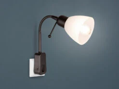 MeineWunschleuchte LED Steckerspot Mit Flexarm Und Schalter, Schwarz Höhe 26,5cm