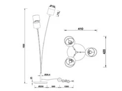 MeineWunschleuchte LED Stehleuchte 3 Flammig Metall Silber Stoffschirm Weiß, Höhe 150cm -Licht Welt Geschaft led stehleuchte 3 flammig metall silber stoffschir 6
