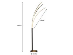 Fischer & Honsel LED Stehleuchte ELLMAU Schwarz / Gold, Dimmbar & CCT Lichtfarbe - 190cm Groß -Licht Welt Geschaft led stehleuchte ellmau schwarz gold dimmbar cct li 3