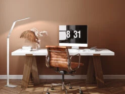 Fischer & Honsel LED Stehleuchte GERI Verstellbar, Dimmbar, Lichtfarbe Wählbar, Höhe 133cm