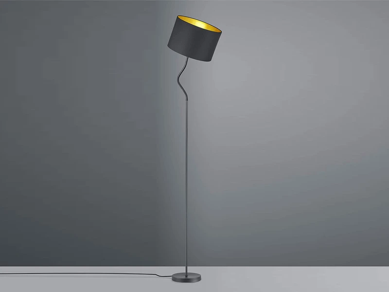 Trio Leuchten LED Stehleuchte Mit Flexgelenk Und TEXTIL Lampenschirm Ø35cm In Schwarz/Gold 6 Trio Leuchten LED Stehleuchte Mit Flexgelenk Und TEXTIL Lampenschirm Ø35cm In Schwarz/Gold – Bild 6