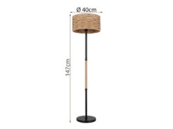 MeineWunschleuchte LED Stehleuchte Seillampe Mit Korbgeflecht Lampenschirm Ø 40cm -Licht Welt Geschaft led stehleuchte seillampe mit korbgeflecht lampens 2