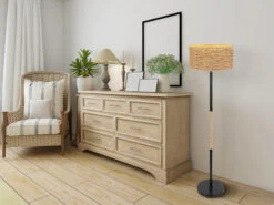 MeineWunschleuchte LED Stehleuchte Seillampe Mit Korbgeflecht Lampenschirm Ø 40cm -Licht Welt Geschaft led stehleuchte seillampe mit korbgeflecht lampens 5