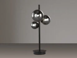 Fischer & Honsel LED Tischleuchte BALA Schwarz Mit 3 Rauchglas Kugeln, 48cm Groß -Licht Welt Geschaft led tischleuchte bala schwarz mit 3 rauchglas kuge 2