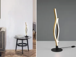 Trio Leuchten LED Tischleuchte BLAZE 48cm Lichtfarbe Einstellbar Dimmbar Per Touch Messing