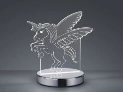Reality Leuchten LED Tischleuchte KARO Einhorn 3D Optik, Lichtfarbe Einstellbar, Höhe 17cm