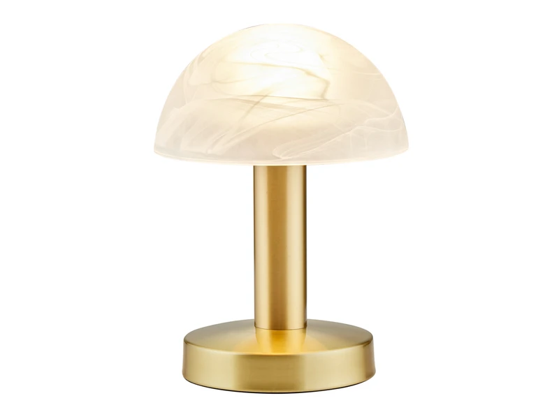 MeineWunschleuchte LED Tischleuchte Messing Glasschirm Weiß - Touch Dimmbar, Höhe 21cm 2 MeineWunschleuchte LED Tischleuchte Messing Glasschirm Weiß - Touch Dimmbar, Höhe 21cm – Bild 2