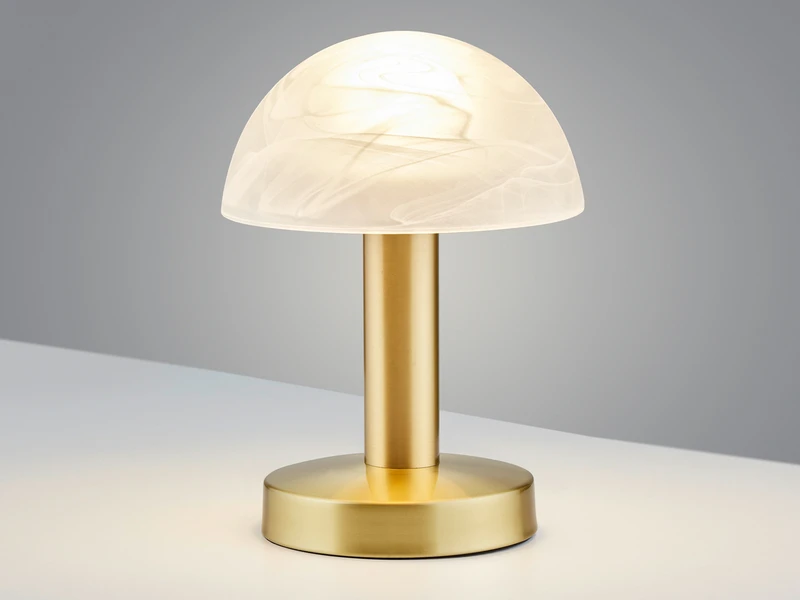 MeineWunschleuchte LED Tischleuchte Messing Glasschirm Weiß - Touch Dimmbar, Höhe 21cm 3 MeineWunschleuchte LED Tischleuchte Messing Glasschirm Weiß - Touch Dimmbar, Höhe 21cm – Bild 3