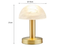 MeineWunschleuchte LED Tischleuchte Messing Glasschirm Weiß - Touch Dimmbar, Höhe 21cm 9 MeineWunschleuchte LED Tischleuchte Messing Glasschirm Weiß - Touch Dimmbar, Höhe 21cm -Licht Welt Geschaft led tischleuchte messing glasschirm weiss touch di 3