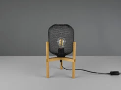 MeineWunschleuchte LED Tischleuchte Metall Gitterlampe Schwarz, Höhe 37cm Ø22cm -Licht Welt Geschaft led tischleuchte metall gitterlampe schwarz hoehe 1 3