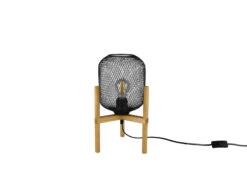 MeineWunschleuchte LED Tischleuchte Metall Gitterlampe Schwarz, Höhe 37cm Ø22cm -Licht Welt Geschaft led tischleuchte metall gitterlampe schwarz hoehe 1 4