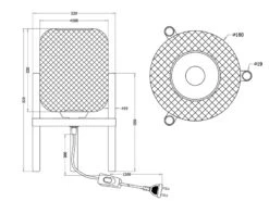 MeineWunschleuchte LED Tischleuchte Metall Gitterlampe Schwarz, Höhe 37cm Ø22cm -Licht Welt Geschaft led tischleuchte metall gitterlampe schwarz hoehe 1 6