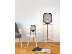 MeineWunschleuchte LED Tischleuchte Metall Gitterlampe Schwarz, Höhe 37cm Ø22cm -Licht Welt Geschaft led tischleuchte metall gitterlampe schwarz hoehe 1 7