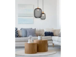 MeineWunschleuchte LED Tischleuchte Metall Gitterlampe Schwarz, Höhe 37cm Ø22cm -Licht Welt Geschaft led tischleuchte metall gitterlampe schwarz hoehe 1 8