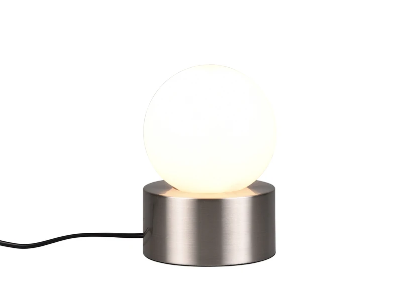 MeineWunschleuchte LED Tischleuchte Mit Touch-Funktion, Glasschirm Weiß, Silber Ø 12cm 2 MeineWunschleuchte LED Tischleuchte Mit Touch-Funktion, Glasschirm Weiß, Silber Ø 12cm – Bild 2