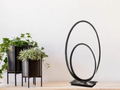 Wofi LED Tischleuchte NIA Mit Touch-Dimmer Schwarz, Höhe 42cm