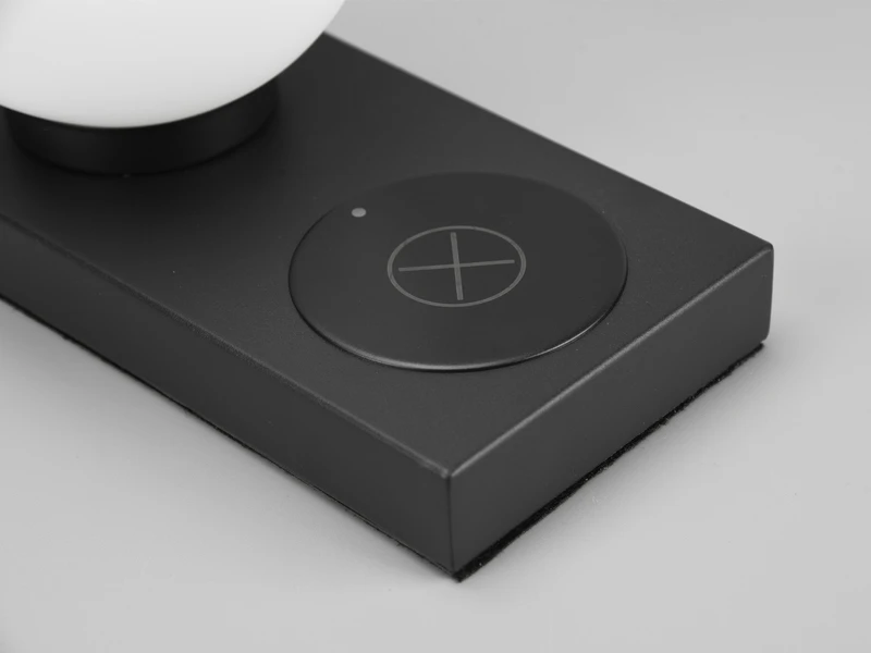 MeineWunschleuchte LED Tischleuchte Schwarz Induktive Ladestation & Touch Glasschirm Weiß 12cm 6 MeineWunschleuchte LED Tischleuchte Schwarz Induktive Ladestation & Touch Glasschirm Weiß 12cm – Bild 6