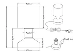 MeineWunschleuchte LED Tischleuchte Silber Matt ON/OFF über Touch Sensor, Ø9cm Höhe 17cm -Licht Welt Geschaft led tischleuchte silber matt on off ueber touch se 6