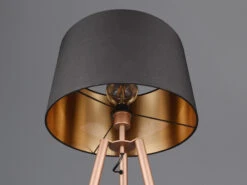 MeineWunschleuchte LED Tripod Stehleuchte Mit Stoffschirm In Schwarz/Gold & Ablagetisch, H 152cm 16 MeineWunschleuchte LED Tripod Stehleuchte Mit Stoffschirm In Schwarz/Gold & Ablagetisch, H 152cm -Licht Welt Geschaft led tripod stehleuchte mit stoffschirm in schwarz 1 6