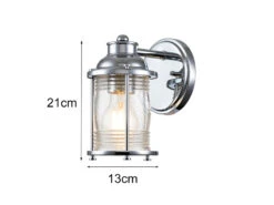 MeineWunschleuchte LED Wandlaterne In Chrom Für Badezimmer & Wohnraum, Höhe 21cm -Licht Welt Geschaft led wandlaterne in chrom fuer badezimmer wohnraum 1 10