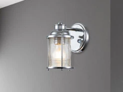 MeineWunschleuchte LED Wandlaterne In Chrom Für Badezimmer & Wohnraum, Höhe 21cm -Licht Welt Geschaft led wandlaterne in chrom fuer badezimmer wohnraum 1 2