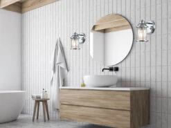 MeineWunschleuchte LED Wandlaterne In Chrom Für Badezimmer & Wohnraum, Höhe 21cm -Licht Welt Geschaft led wandlaterne in chrom fuer badezimmer wohnraum 1 3