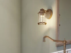 MeineWunschleuchte LED Wandlaterne In Messing Für Badezimmer & Wohnraum, Höhe 21cm -Licht Welt Geschaft led wandlaterne in messing fuer badezimmer wohnrau 5