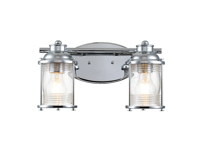 MeineWunschleuchte LED Wandleuchte In Chrom Für Badezimmer & Wohnraum, 2-flammig Breite 36cm 2 MeineWunschleuchte LED Wandleuchte In Chrom Für Badezimmer & Wohnraum, 2-flammig Breite 36cm – Bild 2