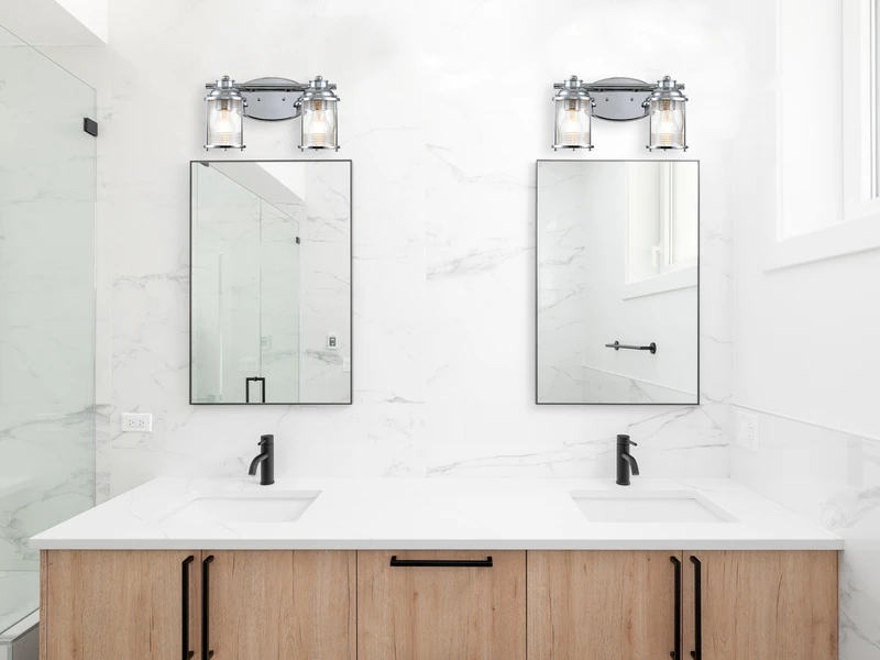 MeineWunschleuchte LED Wandleuchte In Chrom Für Badezimmer & Wohnraum, 2-flammig Breite 36cm 4 MeineWunschleuchte LED Wandleuchte In Chrom Für Badezimmer & Wohnraum, 2-flammig Breite 36cm – Bild 4