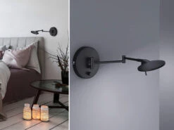 Trio Leuchten LED Wandleuchte KAZAN Schwarz Verstellbar Stufenlos Dimmbar - 55cm