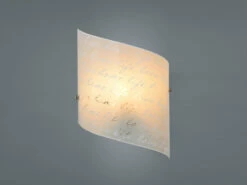Trio Leuchten LED Wandleuchte Mit Glasschirm Satiniert & Schrift Dekor, Höhe 30cm