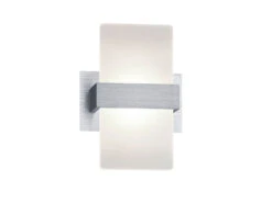 Trio Leuchten LED Wandleuchte Mit Schalter, 2er SET Alu Gebürstet Mit Acrylglasblende, 13x18cm -Licht Welt Geschaft led wandleuchte mit schalter 2er set alu gebuerste 5