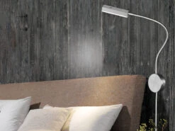 Fischer & Honsel LED Wandleuchte RAIK Dimmbar, Schwanenhals Leseleuchte Wandmontage