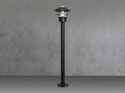 MeineWunschleuchte LED Wetterfeste Pollerleuchte Aus Edelstahl, Schwarz Höhe 100cm