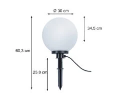 Reality Leuchten Leuchtkugel BOLO Für Den Garten Mit Strom Weiß, 5m Kabel, Ø 30 Cm -Licht Welt Geschaft leuchtkugel bolo fuer den garten mit strom weiss 5 14