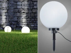 Reality Leuchten Leuchtkugel BOLO Für Den Garten Mit Strom Weiß, 5m Kabel, Ø 40 Cm
