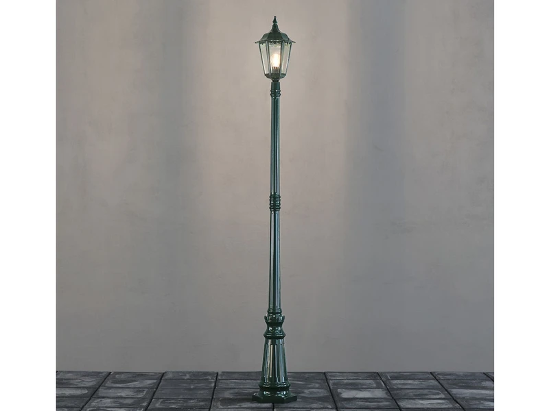 Konstsmide Mastleuchte /Wegeleuchte FIRENZE, Aluminium Grün, Inkl. Pfahl Und Fundament 1 Konstsmide Mastleuchte /Wegeleuchte FIRENZE, Aluminium Grün, Inkl. Pfahl Und Fundament